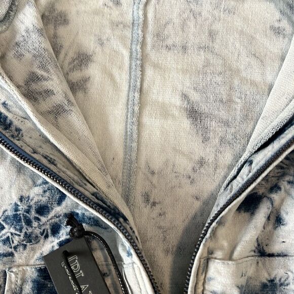 Blank NYC Blue Tie Dye Long Sleeve Zip Up Hoodie Jacket Size Large NWT - Picture 13 of 14
